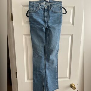 Sara split hem denim